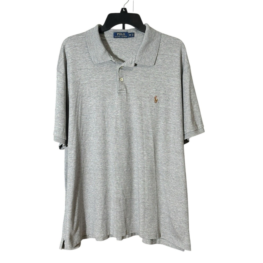 Polo Ralph Lauren Grey Pima Soft Touch Polo Men's Size 2XB 100% Cotton #G10-5